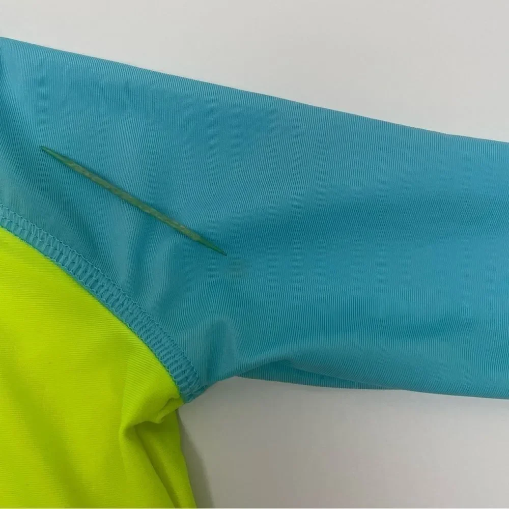 Wave Zone Swimsuit Bright Green/Yellow & Blue 2-Pieces Sharks Baby Boy Size 12M